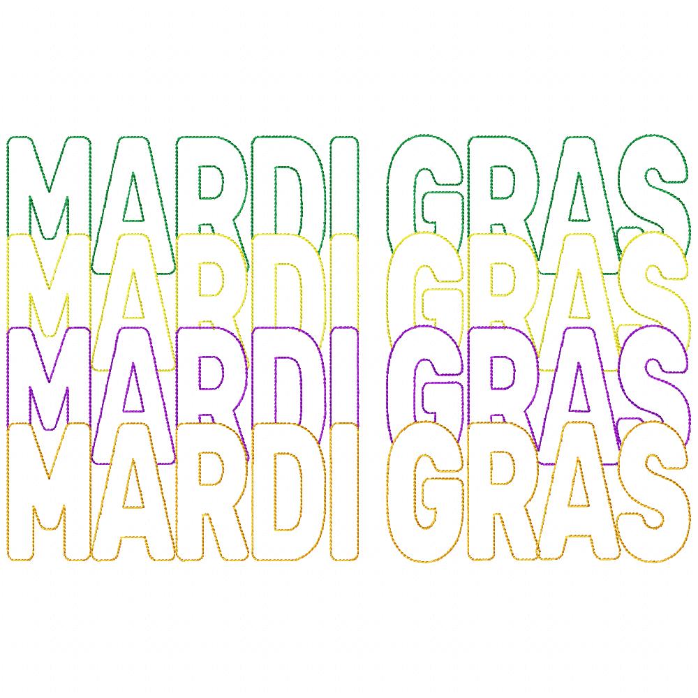Mardi Gras - Bean Stitch - Machine Embroidery Design