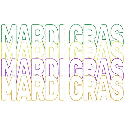 Mardi Gras - Bean Stitch - Machine Embroidery Design