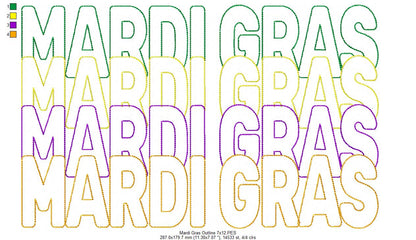 Mardi Gras - Bean Stitch - Machine Embroidery Design
