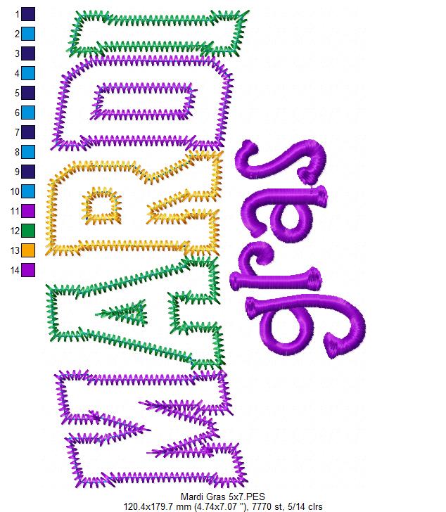 Mardi Gras - Applique - Machine Embroidery Design