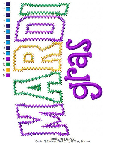 Mardi Gras - Applique - Machine Embroidery Design