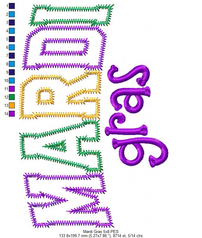 Mardi Gras - Applique - Machine Embroidery Design