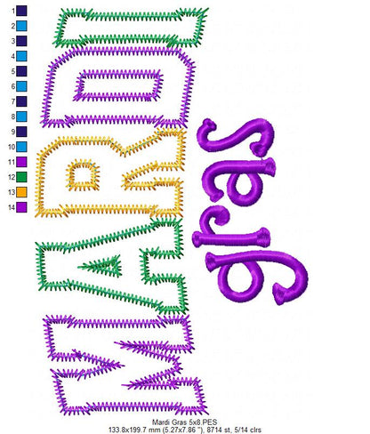 Mardi Gras - Applique - Machine Embroidery Design