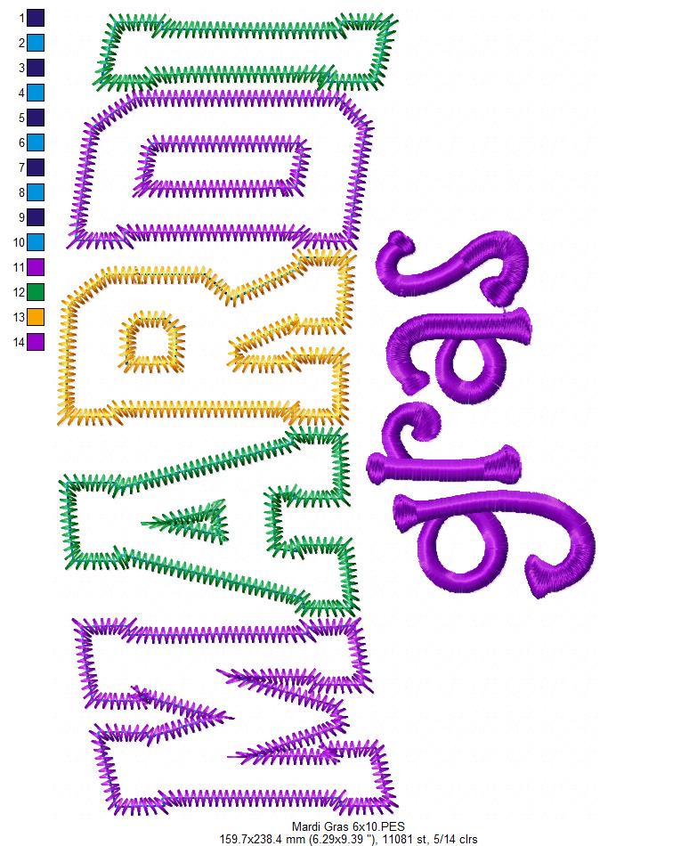 Mardi Gras - Applique - Machine Embroidery Design