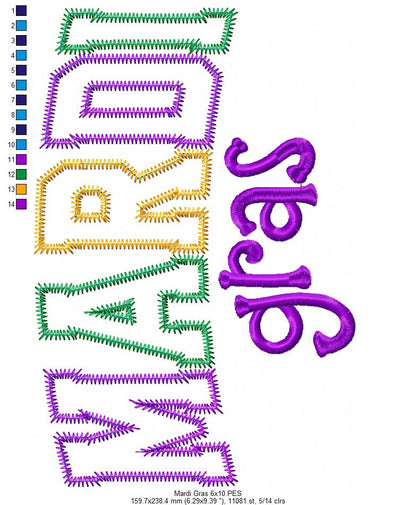 Mardi Gras - Applique - Machine Embroidery Design