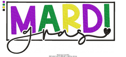 Mardi Gras Joy – Fill Stitch – Machine Embroidery Design