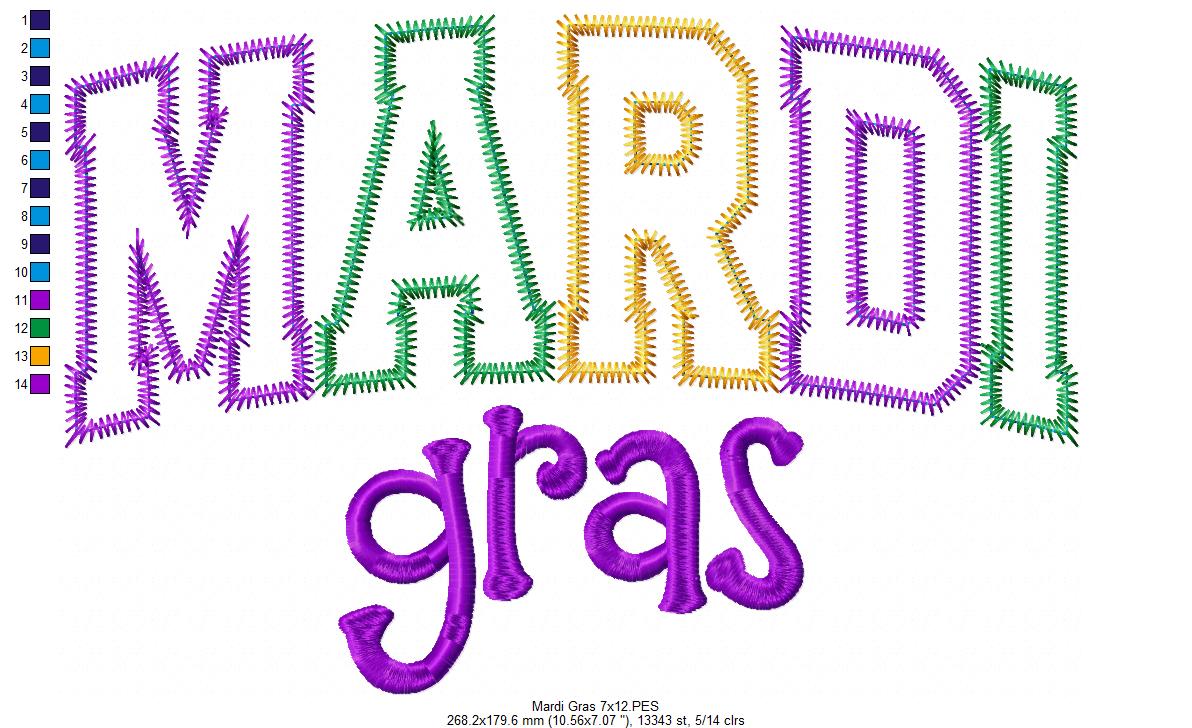 Mardi Gras - Applique - Machine Embroidery Design