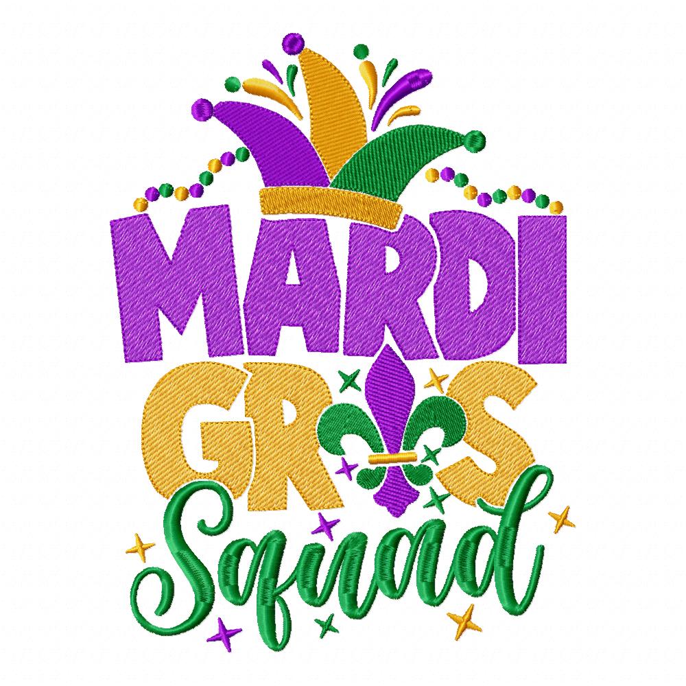 Mardi Gras Squad - Fill Stitch - Machine Embroidery Design
