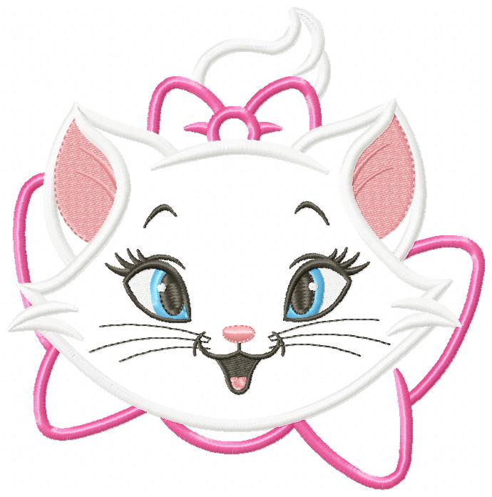 Sweet Marie Cat - Appliqué - Machine Embroidery Design