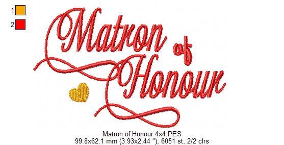 Matron of Honour - Fill Stitch Embroidery