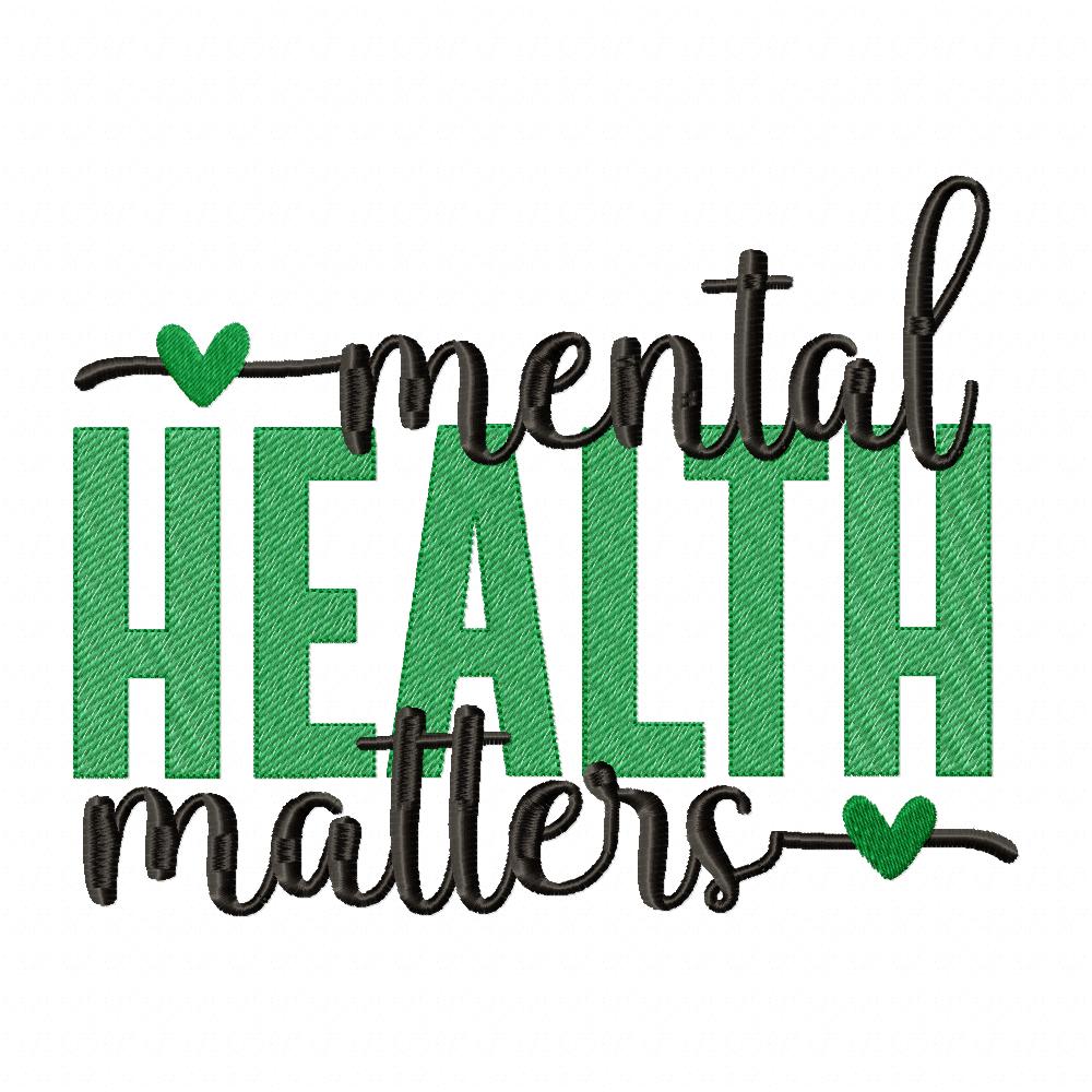Mental Health Matters - Rippled Stitch - Machine Embroidery Design