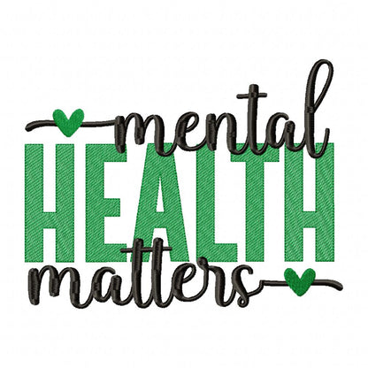 Mental Health Matters - Rippled Stitch - Machine Embroidery Design