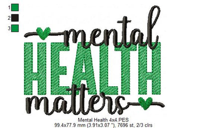 Mental Health Matters - Rippled Stitch - Machine Embroidery Design
