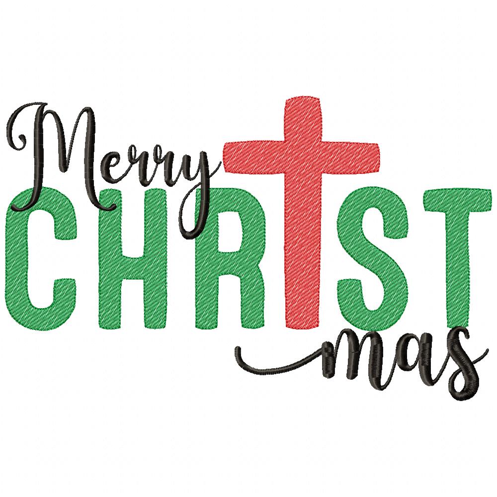 Merry Christmas - Rippled Stitch - Machine Embroidery Design