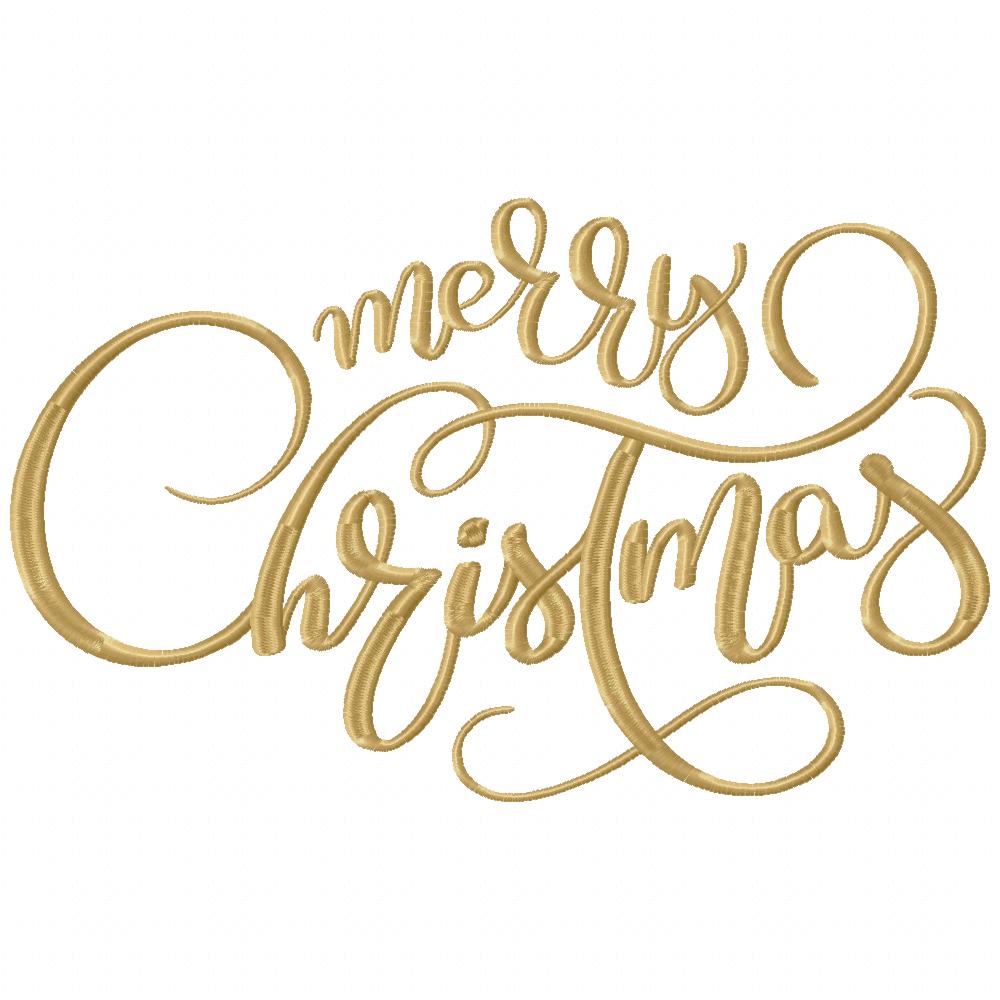 Merry Christmas - Fill Stitch - Machine Embroidery Design