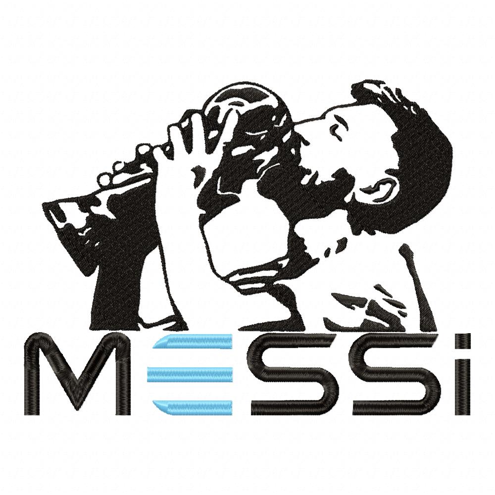 Messi with the Cup - Fill Stitch - Machine Embroidery Design