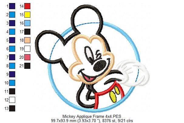 Mouse Boy Frame - Applique - Machine Embroidery Design