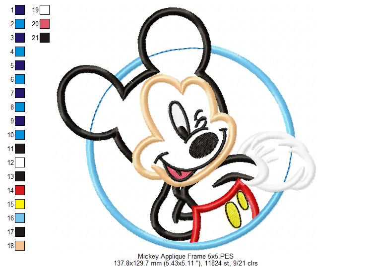 Mouse Boy Frame - Applique - Machine Embroidery Design