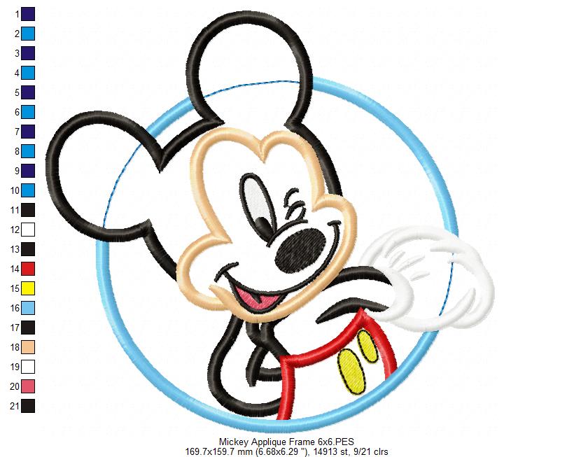 Mouse Boy Frame - Applique - Machine Embroidery Design