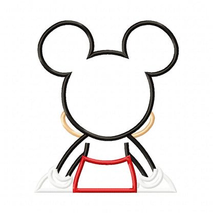 Mickey Mouse Back - Applique - Machine Embroidery Design