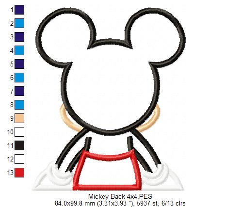 Mickey Mouse Back - Applique - Machine Embroidery Design