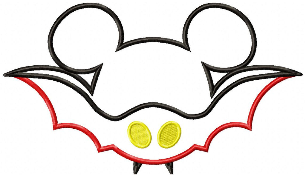 Mouse Ears Boy Bat - Applique Embroidery