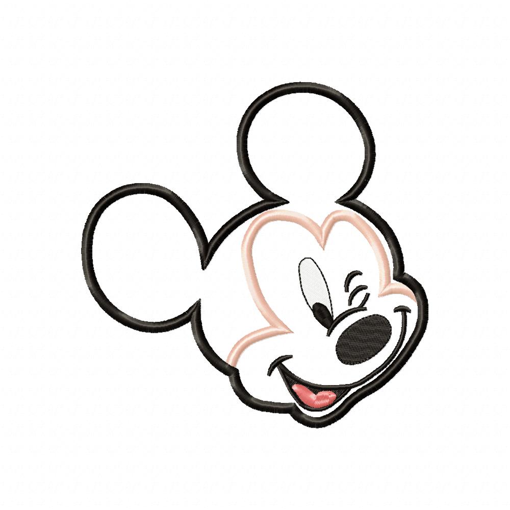 Mickey Mouse Blinking Face - Applique Embroidery