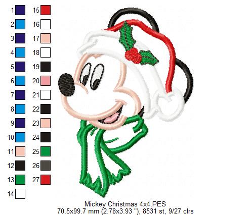 Christmas Mouse Ears Boy - Applique - Machine Embroidery Design