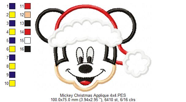 Mouse Ears Boy Christmas - Applique Embroidery