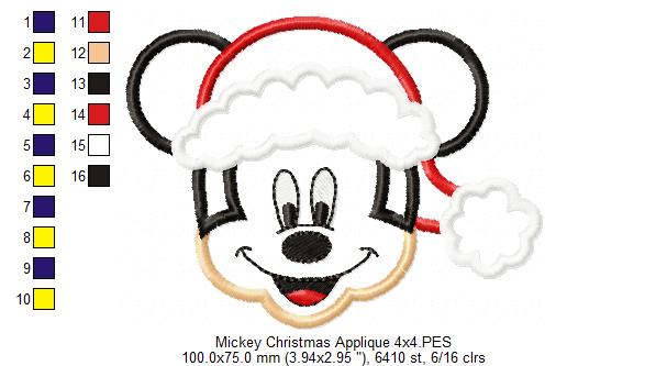 Mouse Ears Boy and Girl Christmas - Set of 2 Designs - Applique Machine Embroidery Design