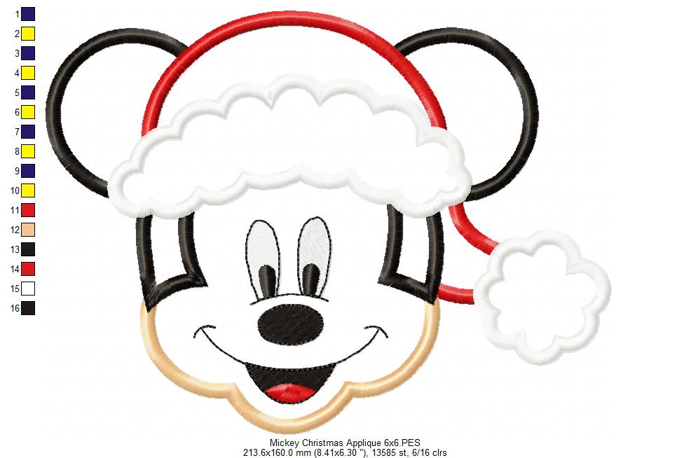 Mouse Ears Boy Christmas - Applique Embroidery