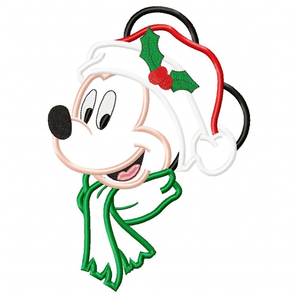 Christmas Mouse Ears Boy - Applique - Machine Embroidery Design