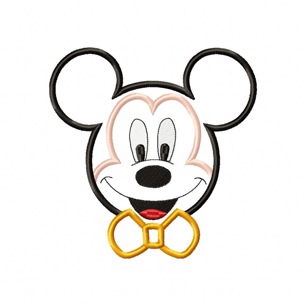 Mickey Mouse Face - Applique - Machine Embroidery Design