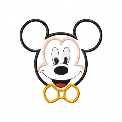 Mickey Mouse Face - Applique - Machine Embroidery Design