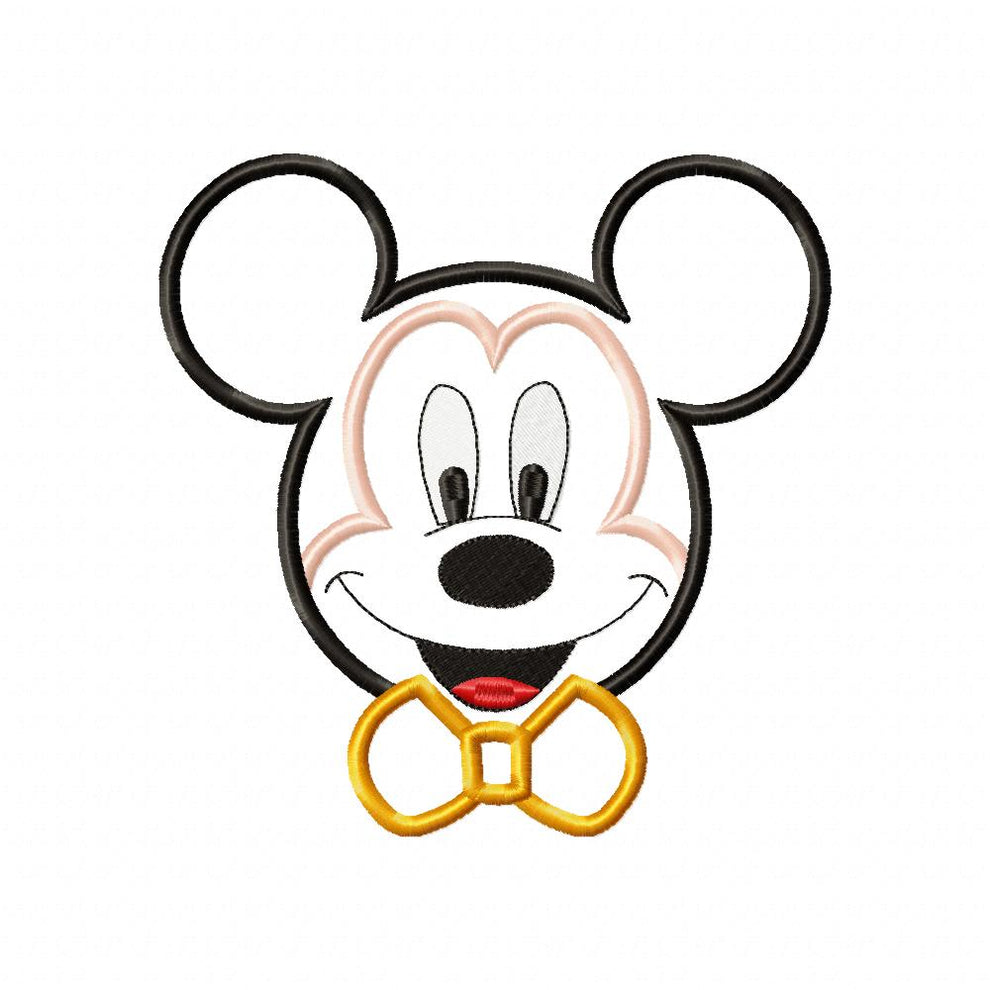 Mickey Mouse Face - Applique - Machine Embroidery Design – DooBeeDoo ...