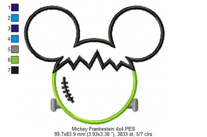 Mouse Ears Boy Frankenstein - Applique Embroidery