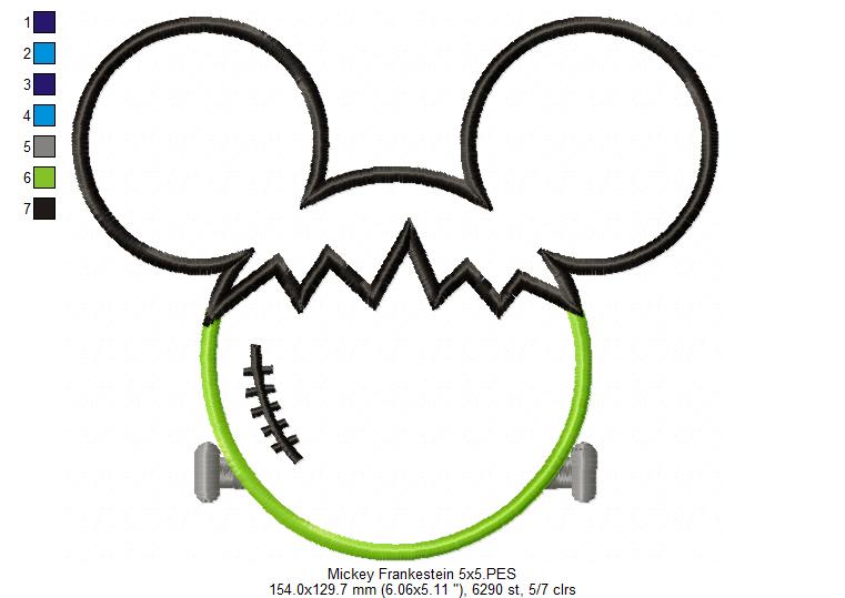 Mouse Ears Boy Frankenstein - Applique Embroidery
