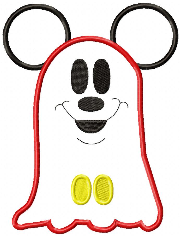 Mouse Ears Boy Ghost - Applique Machine Embroidery Design