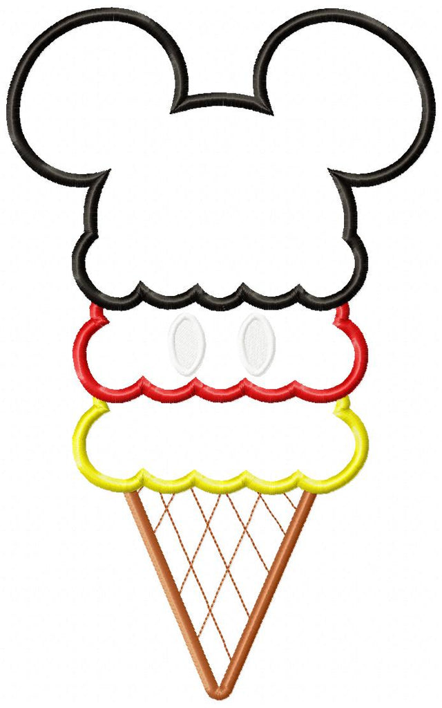 Mouse Ears Boy Summer Ice Cream - Applique