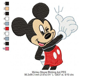 Mouse Boy Blinking - Fill Stitch - Machine Embroidery Design