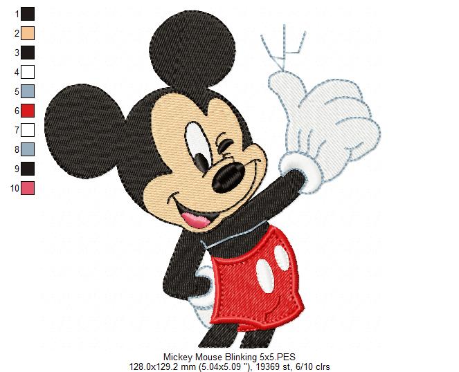 Mouse Boy Blinking - Fill Stitch - Machine Embroidery Design