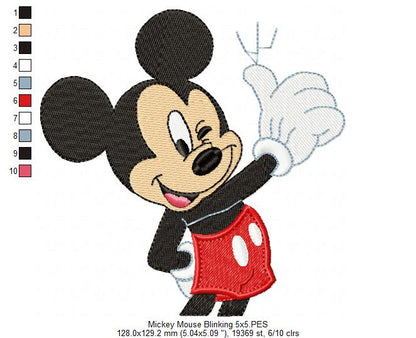Mouse Boy Blinking - Fill Stitch - Machine Embroidery Design
