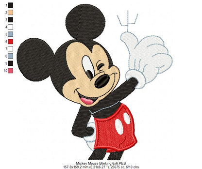 Mouse Boy Blinking - Fill Stitch - Machine Embroidery Design