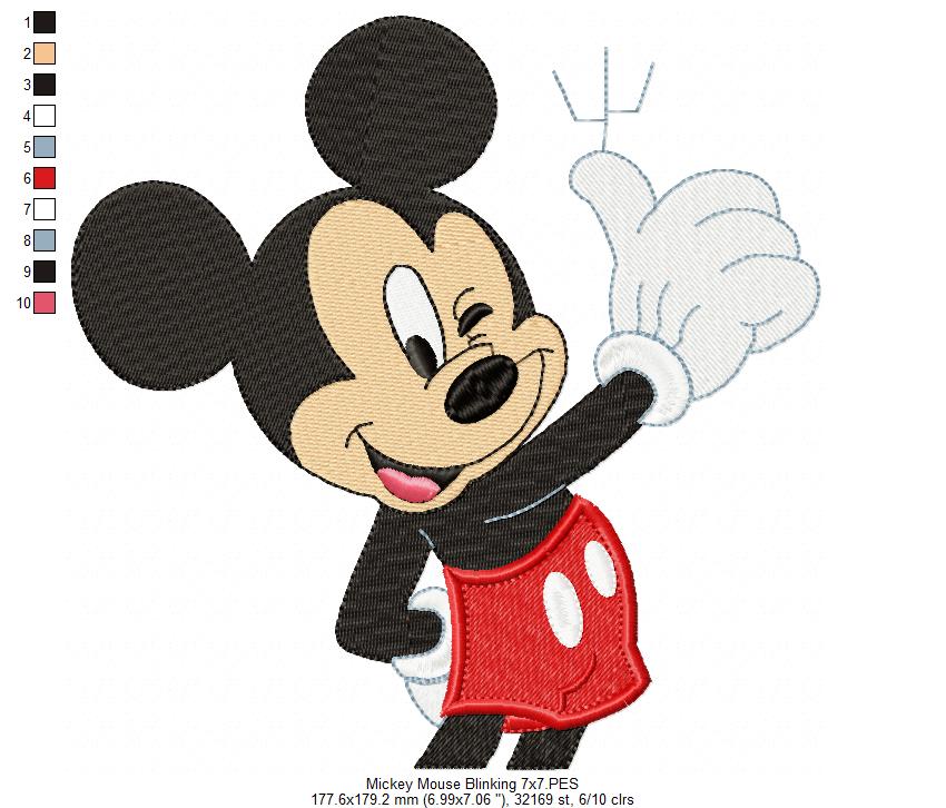 Mouse Boy Blinking - Fill Stitch - Machine Embroidery Design