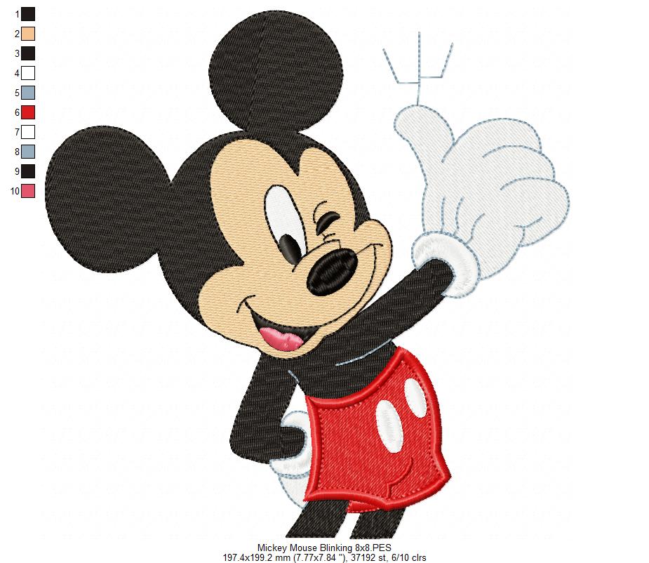 Mouse Boy Blinking - Fill Stitch - Machine Embroidery Design