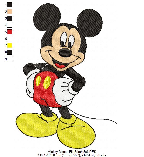 Happy Mouse Boy - Fill Stitch - Machine Embroidery Design