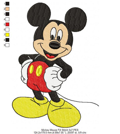 Happy Mouse Boy - Fill Stitch - Machine Embroidery Design