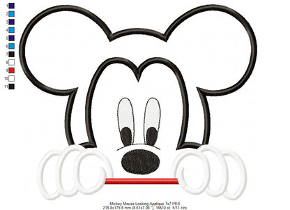 Mouse Boy Looking Over - Applique Embroidery