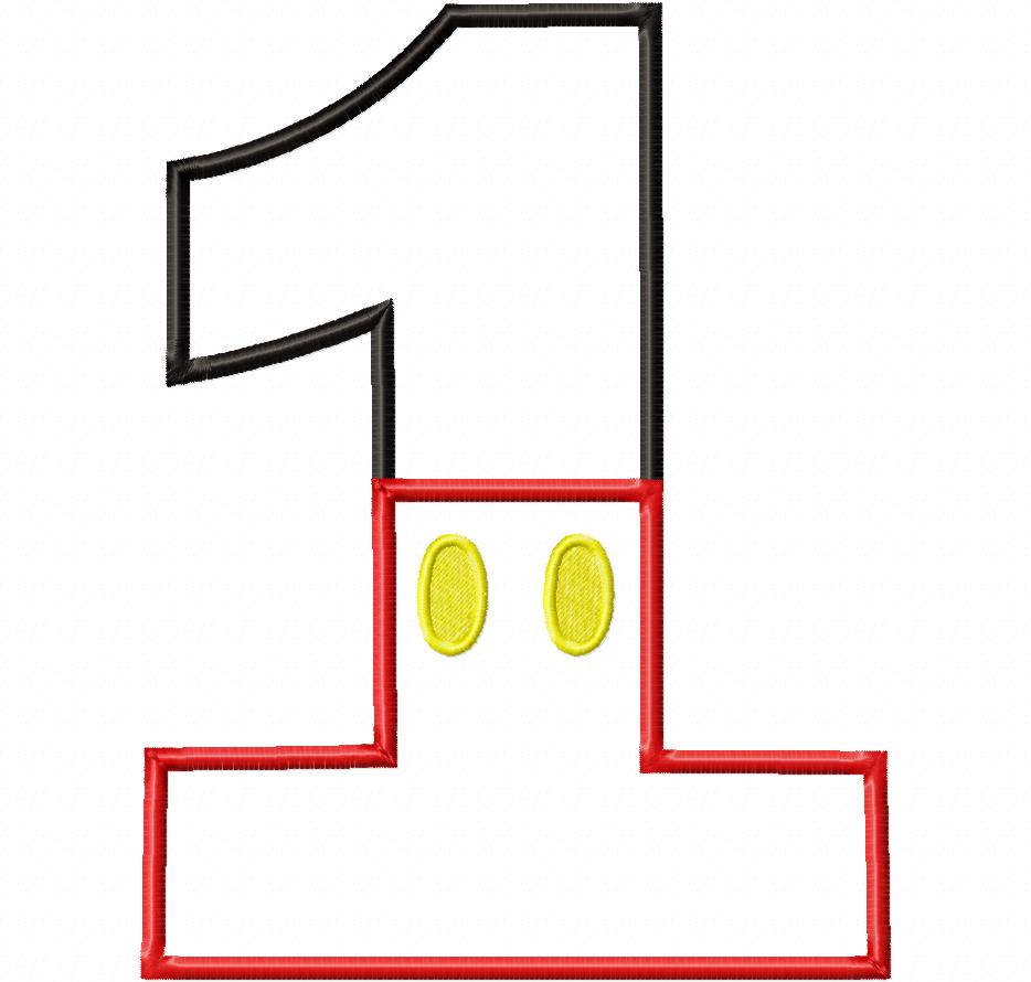Mouse Boy Birthday Numbers 0-9 Birthday Set Numbers - Applique