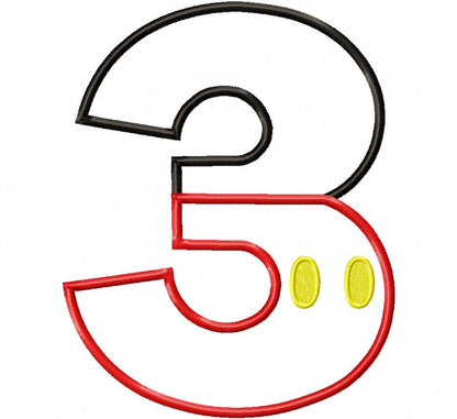 Mouse Boy Birthday Numbers 0-9 Birthday Set Numbers - Applique